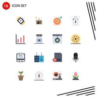 Set of 16 Modern UI Icons Symbols Signs for time quarter home stop vectors Editable Pack of Creative Vector Design Elements