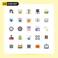 Universal Icon Symbols Group of 25 Modern Flat Colors of route navigation mail guide party Editable Vector Design Elements