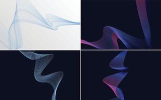 fondos de vector abstracto de curva de onda moderna para un diseño elegante y elegante