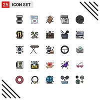 25 Creative Icons Modern Signs and Symbols of film money candy credit sweet Editable Vector Design Elements