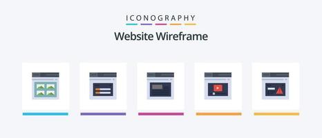 Website Wireframe Flat 5 Icon Pack Including website. page. website. internet. website. Creative Icons Design vector