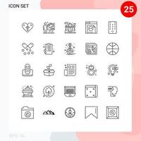 Line Pack of 25 Universal Symbols of remote website graph programming life Editable Vector Design Elements