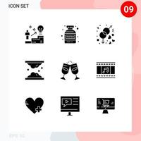 Mobile Interface Solid Glyph Set of 9 Pictograms of skin skin engagement lipid cholesterol Editable Vector Design Elements