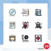 Set of 9 Modern UI Icons Symbols Signs for minus document programming cons list Editable Vector Design Elements