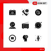 9 User Interface Solid Glyph Pack of modern Signs and Symbols of star magic news crystal crypto currency Editable Vector Design Elements