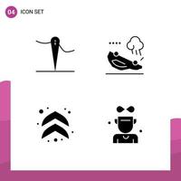 Set of 4 Commercial Solid Glyphs pack for handmade up accident flipped cup Editable Vector Design Elements