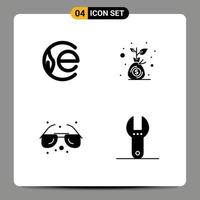 iconos creativos signos y símbolos modernos de la tierra gafas de moneda moneda criptográfica inversión gafas de sol elementos de diseño vectorial editables vector
