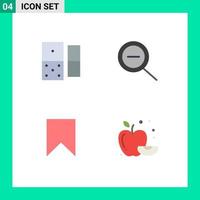 conjunto moderno de 4 iconos planos pictograma de casino etiquetar elementos de diseño vectorial editables de comida de instagram vector