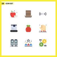 User Interface Pack of 9 Basic Flat Colors of food shipping essential logistics delivery Editable Vector Design Elements