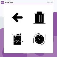 Pictogram Set of Simple Solid Glyphs of arrow cigar point back recycle smoking Editable Vector Design Elements