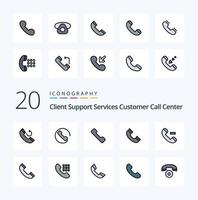 20 Call Line Filled Color icon Pack like incoming delete mobile contact ui vector