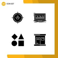 4 Solid Glyph concept for Websites Mobile and Apps business stock planning financial geometric Editable Vector Design Elements