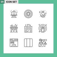 Universal Icon Symbols Group of 9 Modern Outlines of form disease insect blood game Editable Vector Design Elements