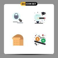 Pictogram Set of 4 Simple Flat Icons of search loaf internet graduate dollar Editable Vector Design Elements