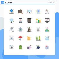 Paquete de color plano de 25 interfaces de usuario de signos y símbolos modernos de la lista de verificación de tareas de ideas de camiones petroleros elementos de diseño de vectores editables