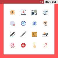 16 Flat Color concept for Websites Mobile and Apps basic oil dice lantern five Editable Pack of Creative Vector Design Elements