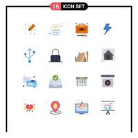 User Interface Pack of 16 Basic Flat Colors of usb electric identity charg service Editable Pack of Creative Vector Design Elements