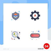 4 User Interface Flat Icon Pack of modern Signs and Symbols of brain cancer shield cursor leukemia Editable Vector Design Elements