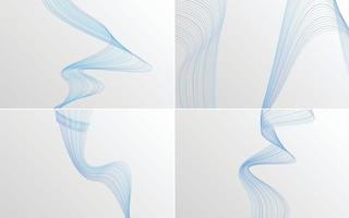 Set of 4 abstract wave backgrounds for a unique look vector