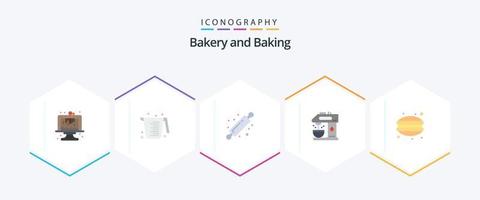 Baking 25 Flat icon pack including dinner. drink. bakery. coffee machine. cafe vector