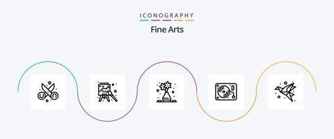 Fine Arts Line 5 Icon Pack Including art. arts. paint. art. greek vector