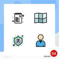 Pictogram Set of 4 Simple Filledline Flat Colors of commerce cancer shopping arrow resources Editable Vector Design Elements
