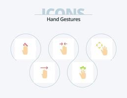 gestos con las manos paquete de iconos planos 5 diseño de iconos. acercar. pellizcar. tocar. gesto. abajo vector