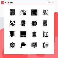 16 Creative Icons Modern Signs and Symbols of air search tool scan video Editable Vector Design Elements