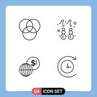 Group of 4 Filledline Flat Colors Signs and Symbols for rgb backup gold global 78 Editable Vector Design Elements