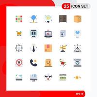 Mobile Interface Flat Color Set of 25 Pictograms of shipping commerce ideas check wardrobe Editable Vector Design Elements