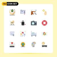 Set of 16 Modern UI Icons Symbols Signs for basket cart construction hold hand cursor Editable Pack of Creative Vector Design Elements