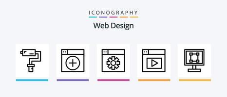 Web Design Line 5 Icon Pack Including mockup. draw. design. design. drawing. Creative Icons Design vector