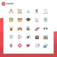 Pictogram Set of 25 Simple Flat Colors of candle save slash hdd install Editable Vector Design Elements