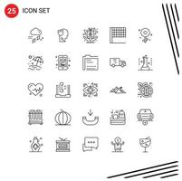 grupo de símbolos de iconos universales de 25 líneas modernas de elementos de diseño vectorial editables de recompensa de bandera de usuario de deportes abundantes vector