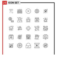 conjunto de 25 iconos modernos de la interfaz de usuario signos de símbolos para el error de la tienda comprar elementos de diseño vectorial editables de bitcoin vector