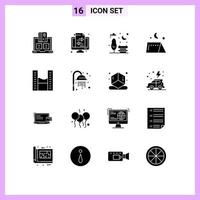 paquete de iconos de vector de stock de 16 signos y símbolos de línea para elementos de diseño de vector editables de campamento de tienda de transferencia de viaje moderno