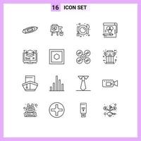 16 User Interface Outline Pack of modern Signs and Symbols of arrange pen education rgb color Editable Vector Design Elements