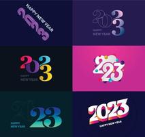 Big Set of 2023 Happy New Year logo text design 2023 number design template vector