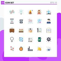 Editable Vector Line Pack of 25 Simple Flat Colors of explanation competitive flame business leisure Editable Vector Design Elements