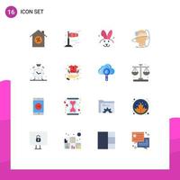 16 Universal Flat Colors Set for Web and Mobile Applications time alarm rabbit vr user Editable Pack of Creative Vector Design Elements