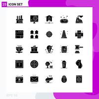 User Interface Pack of 25 Basic Solid Glyphs of washroom soap error technology kit Editable Vector Design Elements