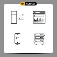 Universal Icon Symbols Group of 4 Modern Filledline Flat Colors of column charging analytics phone data Editable Vector Design Elements