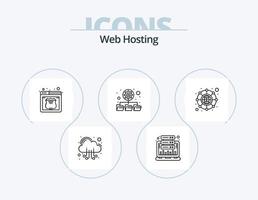 Web Hosting Line Icon Pack 5 Icon Design. web. hosting. web. globe. optimization vector