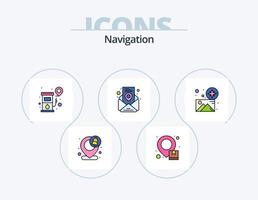 paquete de iconos llenos de línea de navegación 5 diseño de iconos. . ubicación. ubicación. destino. ubicación vector