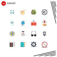 16 User Interface Flat Color Pack of modern Signs and Symbols of file random egg music arrow Editable Pack of Creative Vector Design Elements