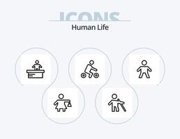 paquete de iconos de línea humana 5 diseño de iconos. . predicador. papá. gente. monje vector