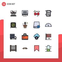 Set of 16 Modern UI Icons Symbols Signs for mining doc file web doc extension rating Editable Creative Vector Design Elements