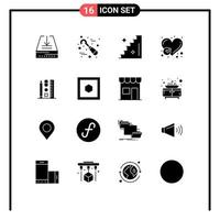 paquete de iconos vectoriales de stock de 16 signos y símbolos de línea para escala como elementos de diseño vectorial editables controlados por el corazón del suelo vector