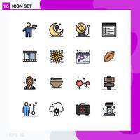 16 Creative Icons Modern Signs and Symbols of text web ribbon page equipment Editable Creative Vector Design Elements