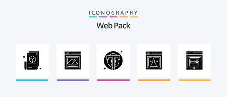 Web Pack Glyph 5 Icon Pack Including computer server. research. interface. lab. web. Creative Icons Design vector